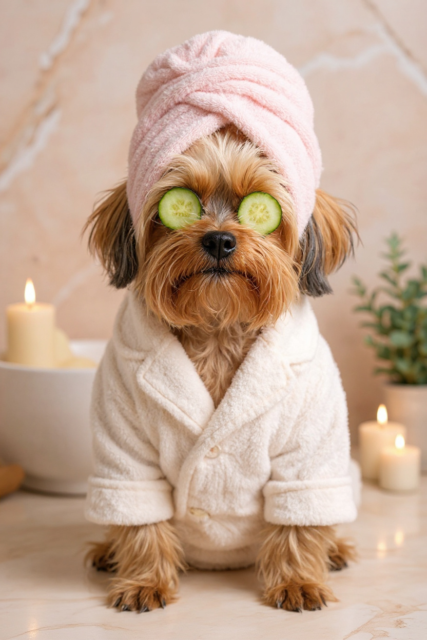 Yorkie Spa Portrait